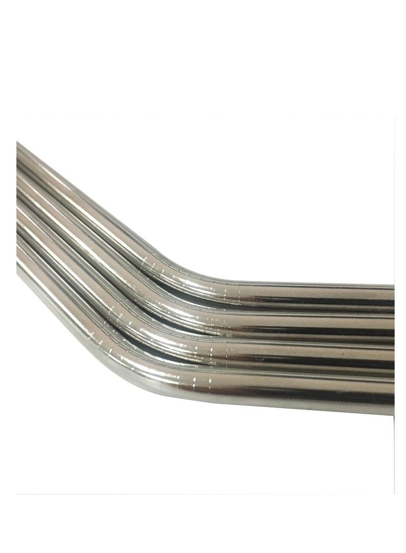 Reusable Stainless Steel Metal Drinking Straws (4 Pack) with a handy cleaning brush. - Image 2