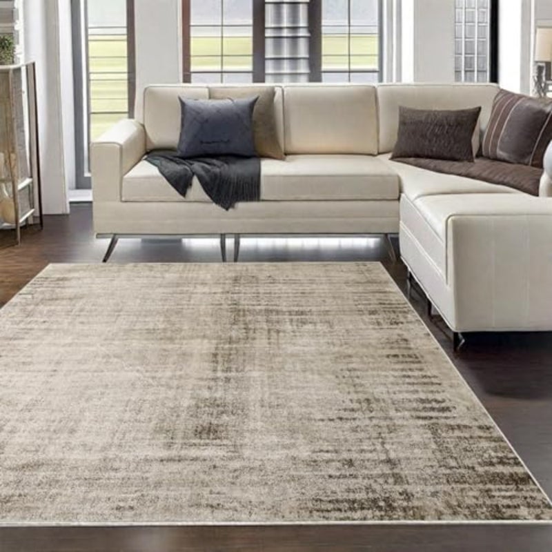 Abstract Area Rugs Modern Carpet Soft Living Room Rug Large Washable Shaggy Rugs for Living Room Bedroom Dining Room Indoor Home Decor Abstract Beige Grey/Light Brown, 160 x 200 cm - Image 3