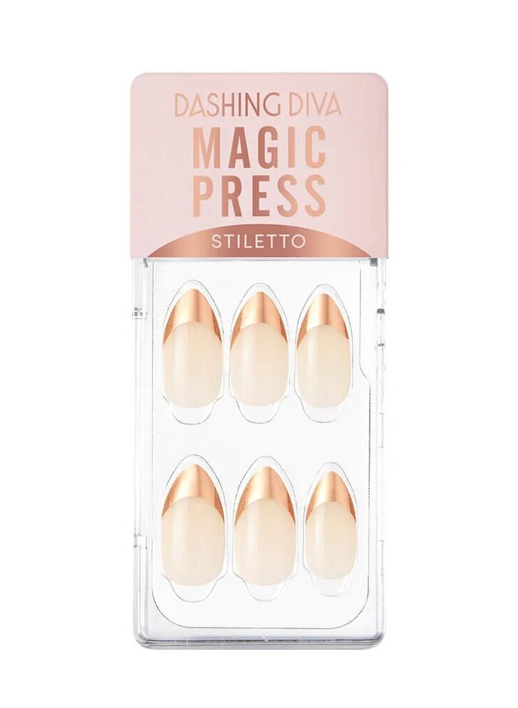 Dashing Diva Magic Press Rose Gold Edge French -medium fresh shape - Image 1