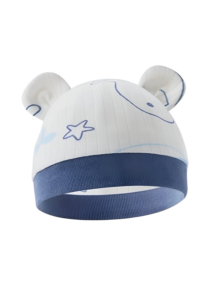 Bambimici – Stars and Whale Print Baby Hat, Mittens, and Booties Set – Blue - Image 4