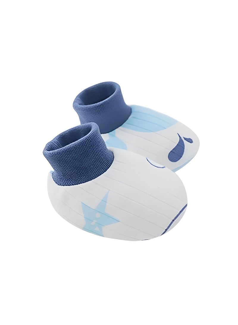 Bambimici – Stars and Whale Print Baby Hat, Mittens, and Booties Set – Blue - Image 5