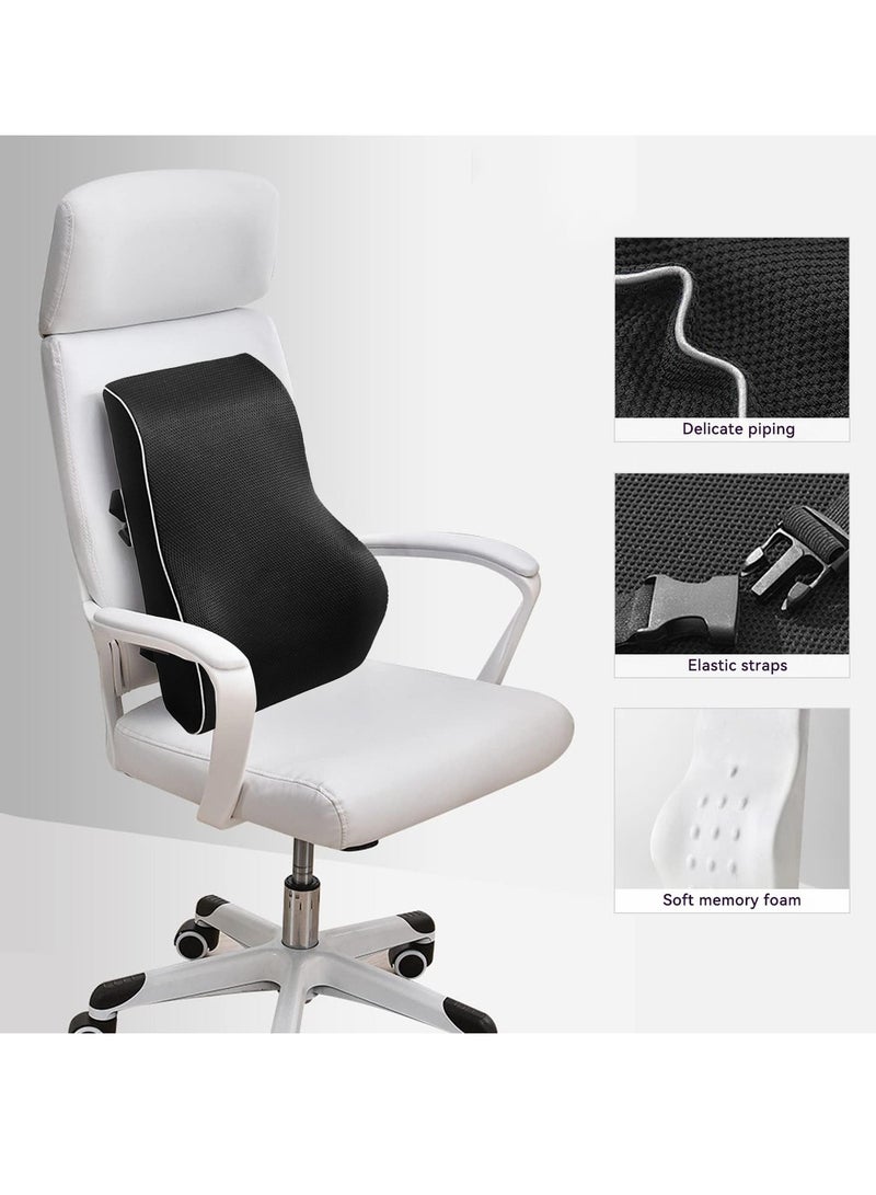XiuWoo Advanced Portable Ergonomic Seat Cushion and Lumbar Support Pillow Set with Extra Large Memory Foam Back Support Pillow Cushion for Car Office Computer Chair Wheelchair - Image 3