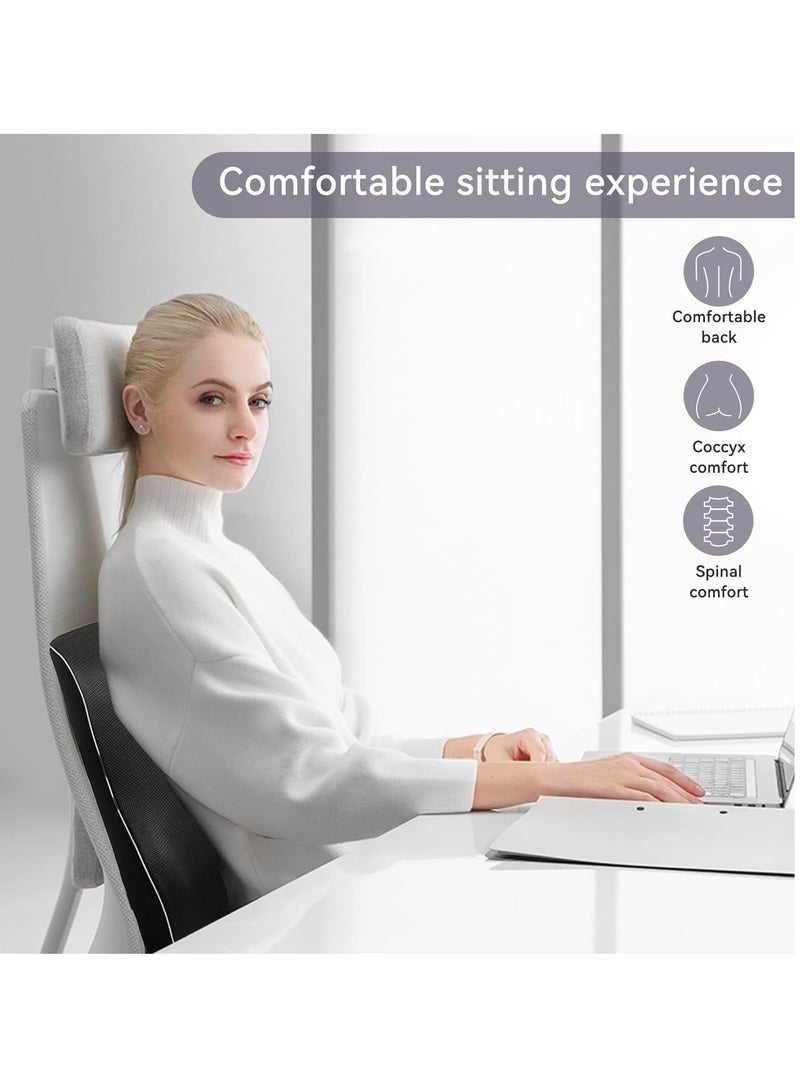 XiuWoo Advanced Portable Ergonomic Seat Cushion and Lumbar Support Pillow Set with Extra Large Memory Foam Back Support Pillow Cushion for Car Office Computer Chair Wheelchair - Image 4