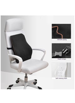 XiuWoo Advanced Portable Ergonomic Seat Cushion and Lumbar Support Pillow Set with Extra Large Memory Foam Back Support Pillow Cushion for Car Office Computer Chair Wheelchair  - Image 3
