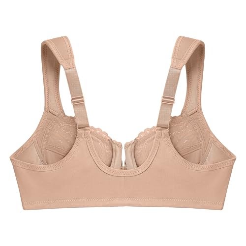 Glamorise Full Figure Plus Size Wonderwire Front-Closure Bra Underwire #1245 Café - Image 4