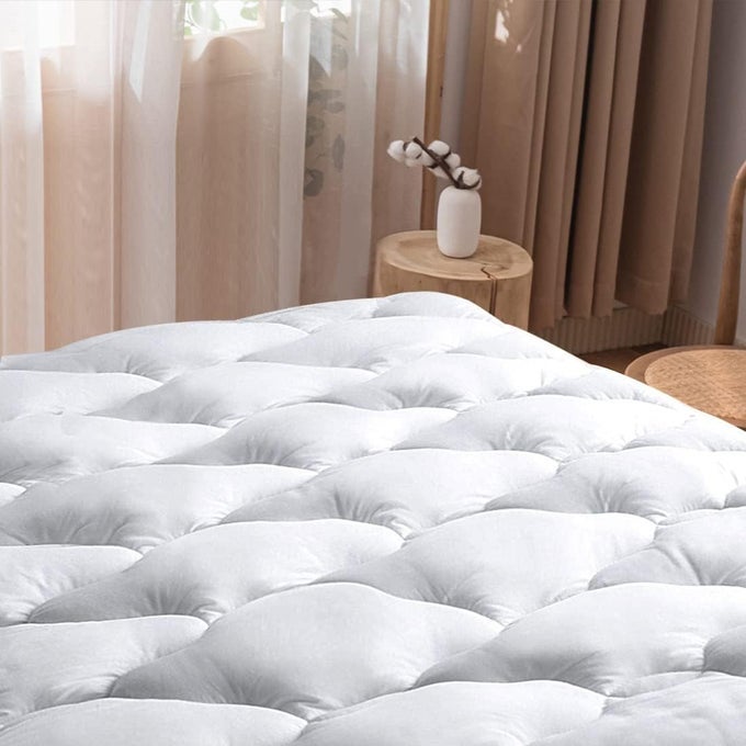 WATERPROOF MATTRESS PAD FULL SIZE COTTON TOP DOWN ALTERNATIVE FILLING PILLOWTOP MATTRESS TOPPER COVERFITTED QUILTED WHITEWATERPROOF FULL MATTRESS PAD