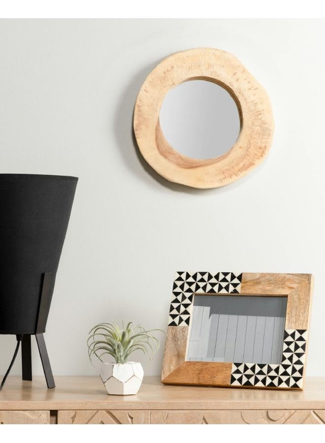 لوفت كالب، مرآة بيضاوية، 28×28×4، خشب، طبيعي AA1126M46 - Image 1