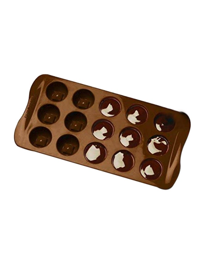 Silikomart Easy Choc Praline Mould Brown 30x18.5mm - Image 1