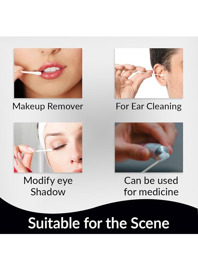 Cool & Cool Ear Buds 100'S Round Thick Tips Cotton Swabs 100% Cotton Double Tipped Hygienic Gentle & Safe Swabs For Ears Assorted - Image 3