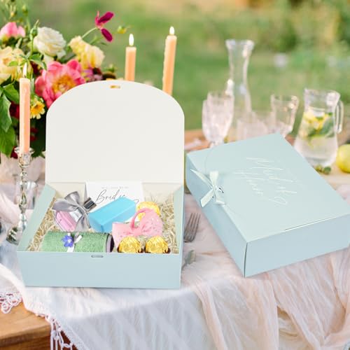 WLUSEAXI 8Pack Bridesmaid Proposal Box With Cards Matron and Maid of Honor Gift Box Will You Be My Bridesmaid Box for Gifts Blue - Image 3