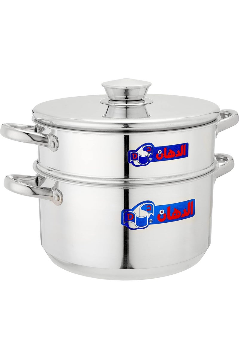 El dahan Aluminum Saute Pot Set with Stainless Steel Painted Handles, 28 cm - Silver 6221124002471