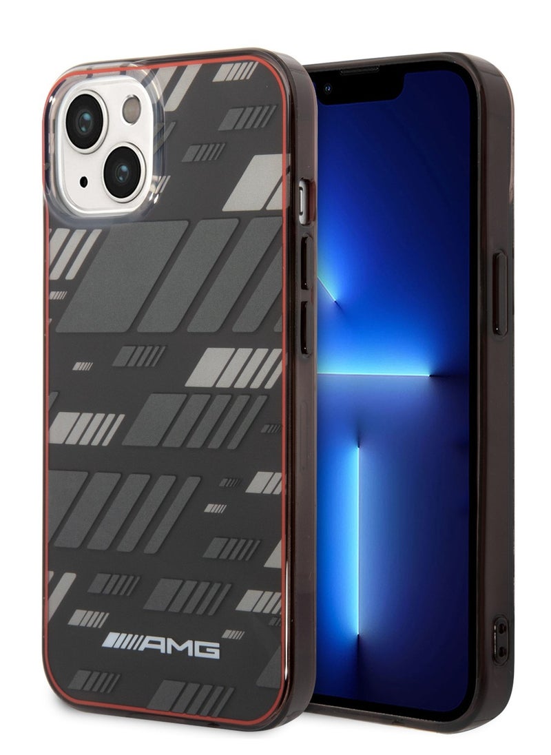 AMG - iPhone 14 Case Transparent Double Layer Back Cover Expressive Graphic Design / Lifted Ring Case / Slim Profile / Easy Snap-On / Bumper Protection / Drop Protection - Black - Image 1