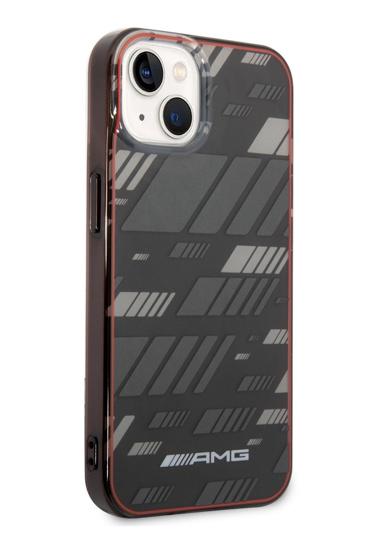 AMG - iPhone 14 Case Transparent Double Layer Back Cover Expressive Graphic Design / Lifted Ring Case / Slim Profile / Easy Snap-On / Bumper Protection / Drop Protection - Black - Image 1