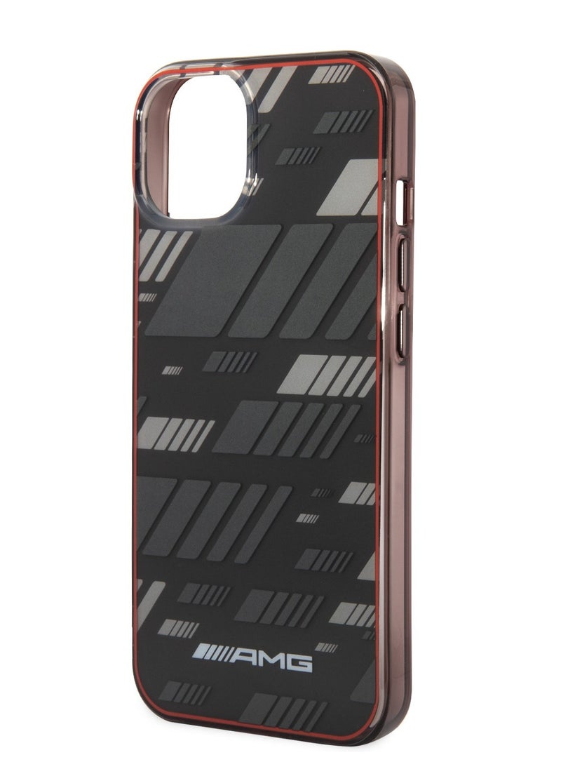 AMG - iPhone 14 Case Transparent Double Layer Back Cover Expressive Graphic Design / Lifted Ring Case / Slim Profile / Easy Snap-On / Bumper Protection / Drop Protection - Black - Image 1
