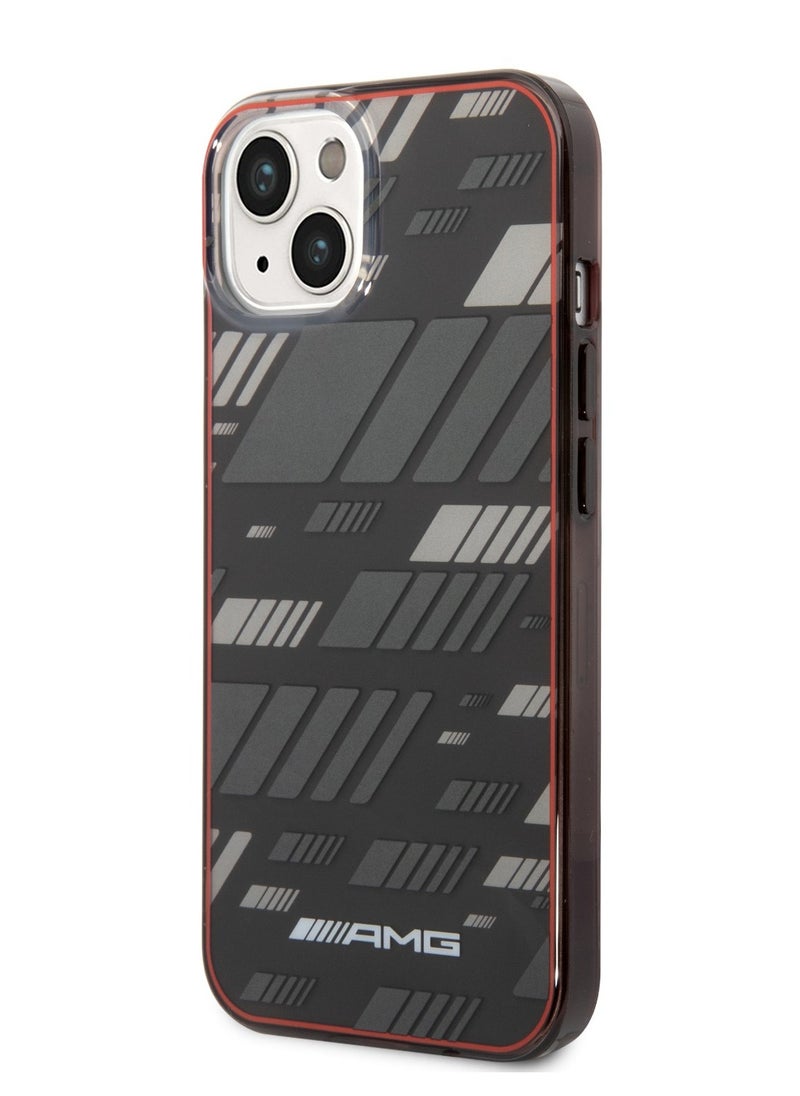 AMG - iPhone 14 Case Transparent Double Layer Back Cover Expressive Graphic Design / Lifted Ring Case / Slim Profile / Easy Snap-On / Bumper Protection / Drop Protection - Black - Image 1