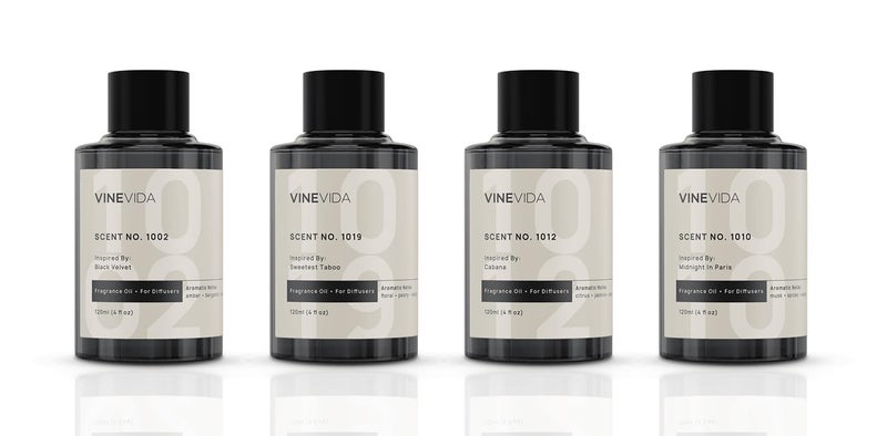 VINEVIDA (4-pk) Hotel Fragrance Collection. Cold Air Diffusers - Scents No.1002, No.1019, No.1012, No.1010 - Image 1