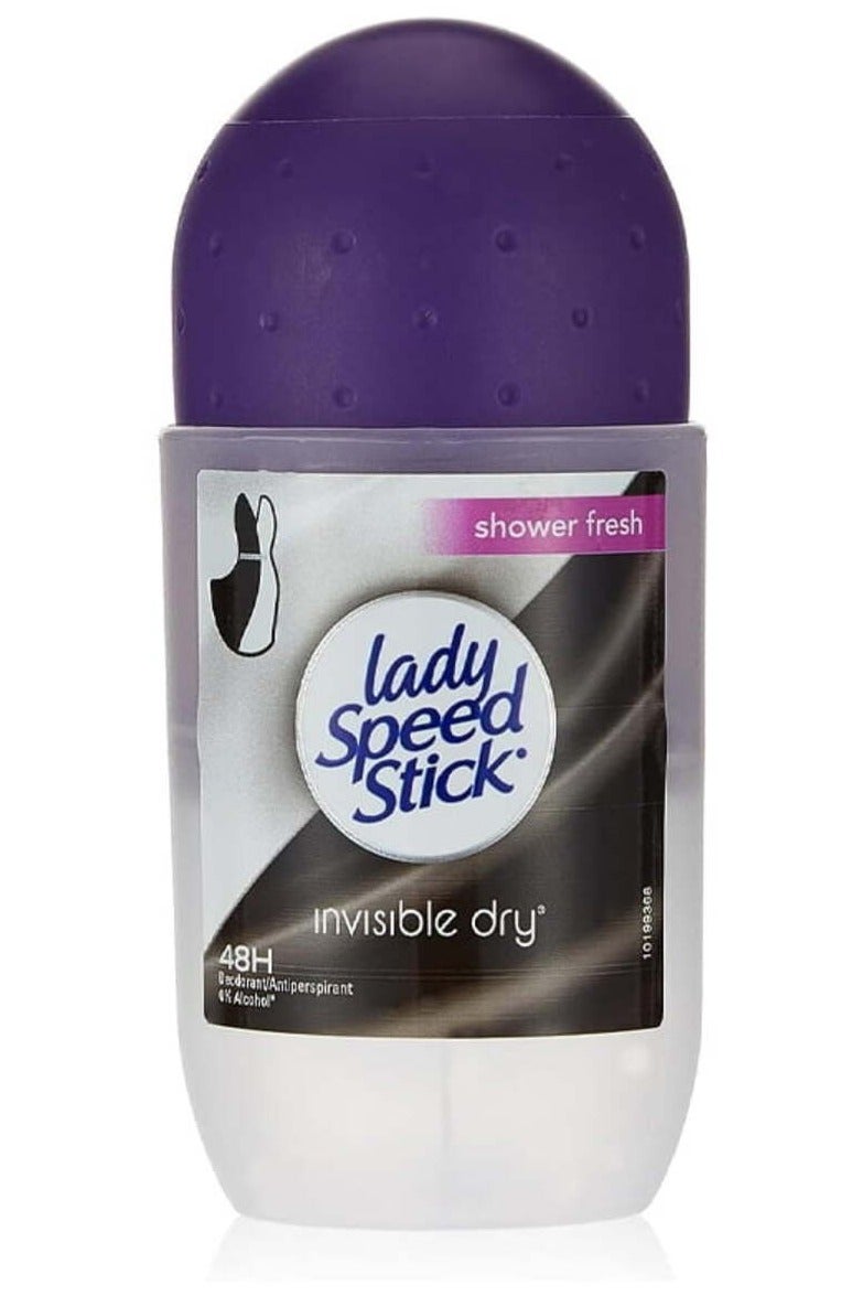 ليدي سبيد ستيك مزيل عرق رول أون غير مرئي جاف برائحة منعشة للاستحمام 50 مل