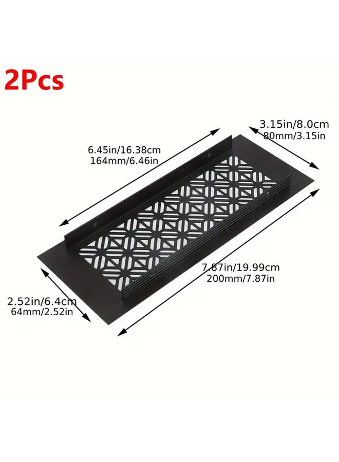 2pcs Black And White Geometric Mesh Air Vent Covers Durable Aluminum Alloy Easy Install - Image 3