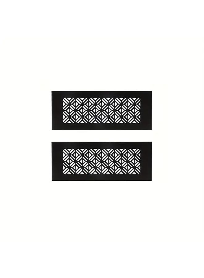 2pcs Black And White Geometric Mesh Air Vent Covers Durable Aluminum Alloy Easy Install - Image 1