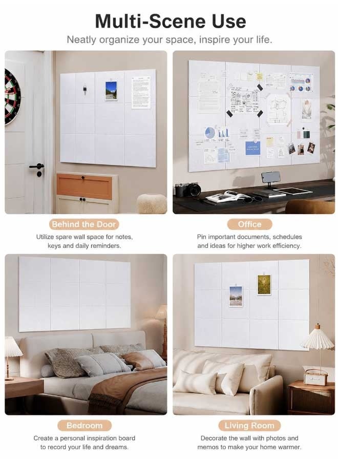 Super ZYouth 12 Pack Large Felt Bulletin Board 30x30 cm Board Alternative with 60 Safe Removable Adhesive Tabs, Cork Boards for Walls Cork Board for Home Office Classroom Pin Board - Image 4