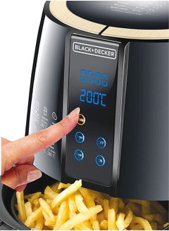 BLACK&DECKER Air Fryer, 4L/1.2Kg Capacity, 1500W, Touch Screen, Rapid Hot Air Circulation For Frying, Grilling, Broiling, Roasting, And Baking 4 L 1500 W AF400-B5 Black  - Image 2