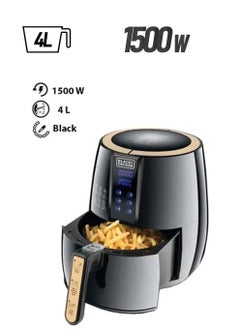 BLACK&DECKER Air Fryer, 4L/1.2Kg Capacity, 1500W, Touch Screen, Rapid Hot Air Circulation For Frying, Grilling, Broiling, Roasting, And Baking 4 L 1500 W AF400-B5 Black  - Image 1