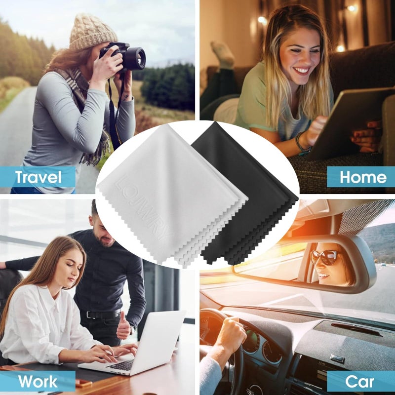 LOJWRY Eye Glass Clean Cloths 6*7in 6 Pcs, Individually Wrapped, High-Density, Ultra Soft, Scratch-Free Premium Microfiber Cleaning Cloth for Glasses, Camera Lens, Screen, Electronics, Tv, Eyeglass. - Image 4