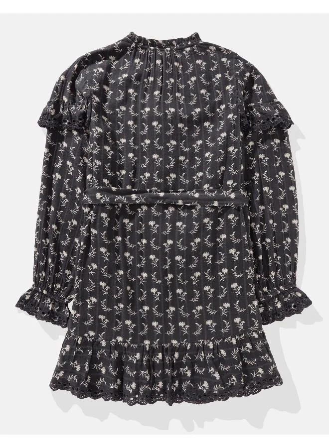 American Eagle Floral Ruffle Mini Dress