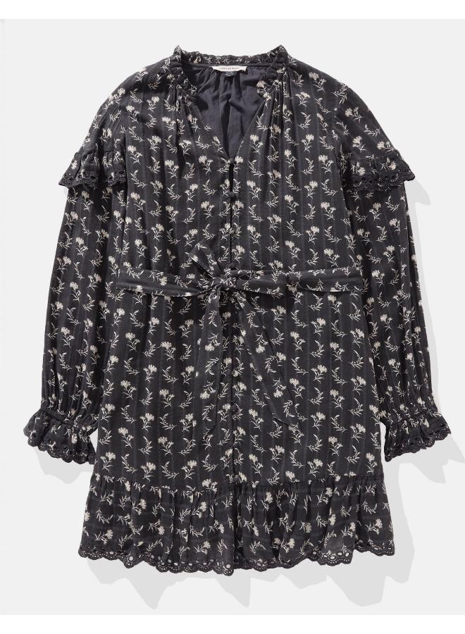 امريكان ايجل فستان قصير بنقوش الزهور وكشكش - Image 3