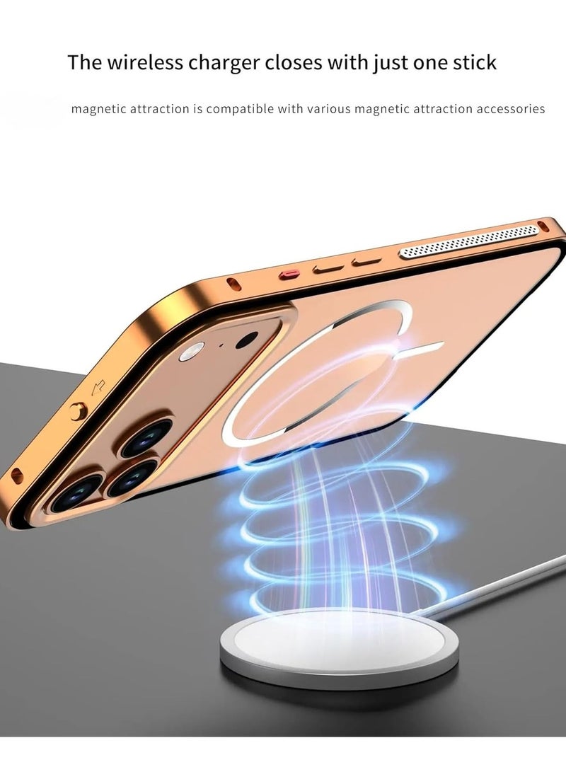 عام غطاء واقي مغناطيسي لـ iPhone 17 Pro Max - إطار معدني من سبائك الألومنيوم بتشطيب ساتان مطفى، غطاء خلفي شبه شفاف للحماية من السقوط والصدمات - Image 2