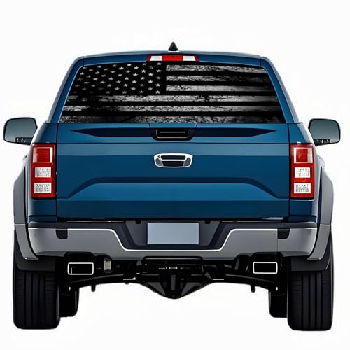 Tobethay Rear Window Decals for Trucks - 65x17.3 in Back Window American Flag Decals Fit Most Pickup Trucks SUV, Vinyl Back Window Decal Truck Rear Window Graphics for Personalized - Image 1