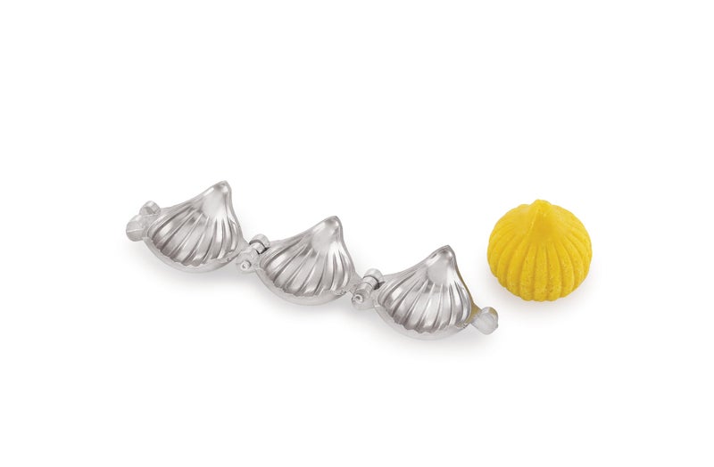 TOSAA Aluminium Modak Mould Modak Maker, Aluminium Modak Making Mould, Traditional Indian Sweet Maker Kitchen Molds for Festivals -Medium (Pack of 3) - Image 1