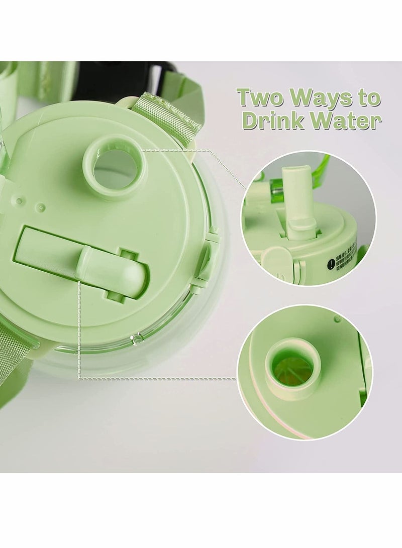 Y&D Water Bottle, Girls Drinking Bottle for School, Upgrade Aesthetic Bottles, Cute Bottles with Handle, Sports Camping Workouts Gym and Outdoor Activity (Green, 1300ML) - Image 2