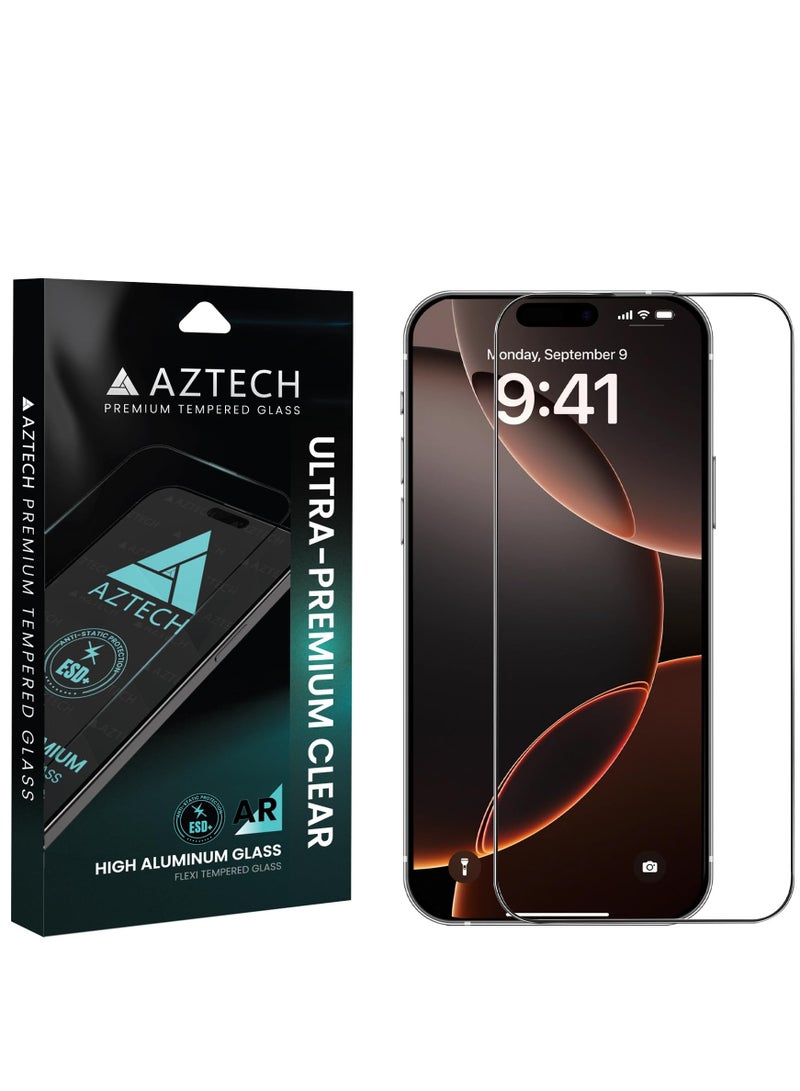 AZTECH iPhone 16 Pro Screen Protector 6.3” HD Clear iPhone 16 Pro Tempered Glass 9H Hardness Sensor Protection Full-Coverage Easy Installation (HD Clear Glass, iPhone 16 Pro 6.3 inch) - Image 1