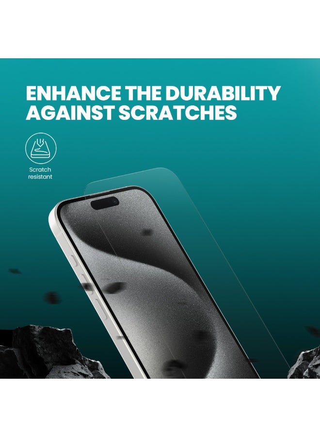 AZTECH iPhone 16 Pro Screen Protector 6.3” HD Clear iPhone 16 Pro Tempered Glass 9H Hardness Sensor Protection Full-Coverage Easy Installation (HD Clear Glass, iPhone 16 Pro 6.3 inch) - Image 3