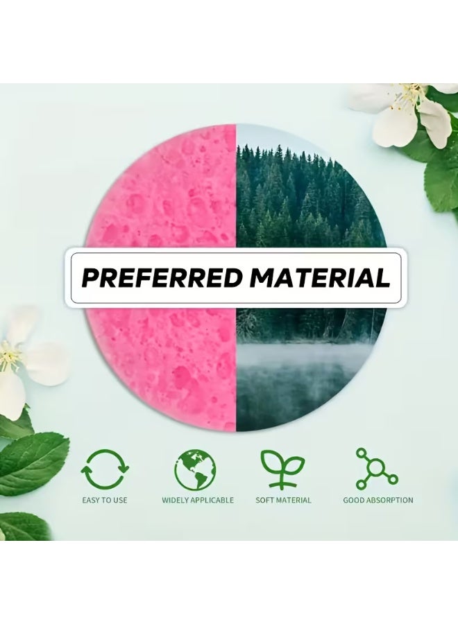 Care Me 15 Pack of Round Compressed Facial Sponges - Natural Exfoliating Soft Pink Deep Cleansing Sponges, Free from Chemicals And Fragrances, Suitable for All Light Beige Skin Types, Convenient for Travel, Home Use, And Outings - Image 2