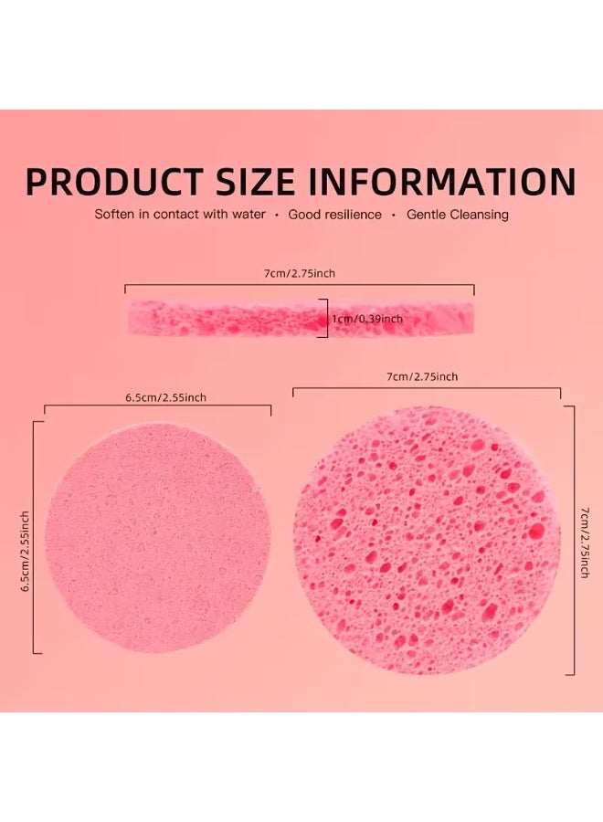 Care Me 15 Pack of Round Compressed Facial Sponges - Natural Exfoliating Soft Pink Deep Cleansing Sponges, Free from Chemicals And Fragrances, Suitable for All Light Beige Skin Types, Convenient for Travel, Home Use, And Outings - Image 5