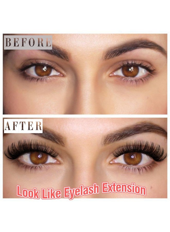 Alice Cat Eye Lashes D Curl Russian Strip Lashes Fluffy False Eyelashes Clear Band Eyelashes Dramatic Faux Mink Lashes 8 Pairs - Image 2