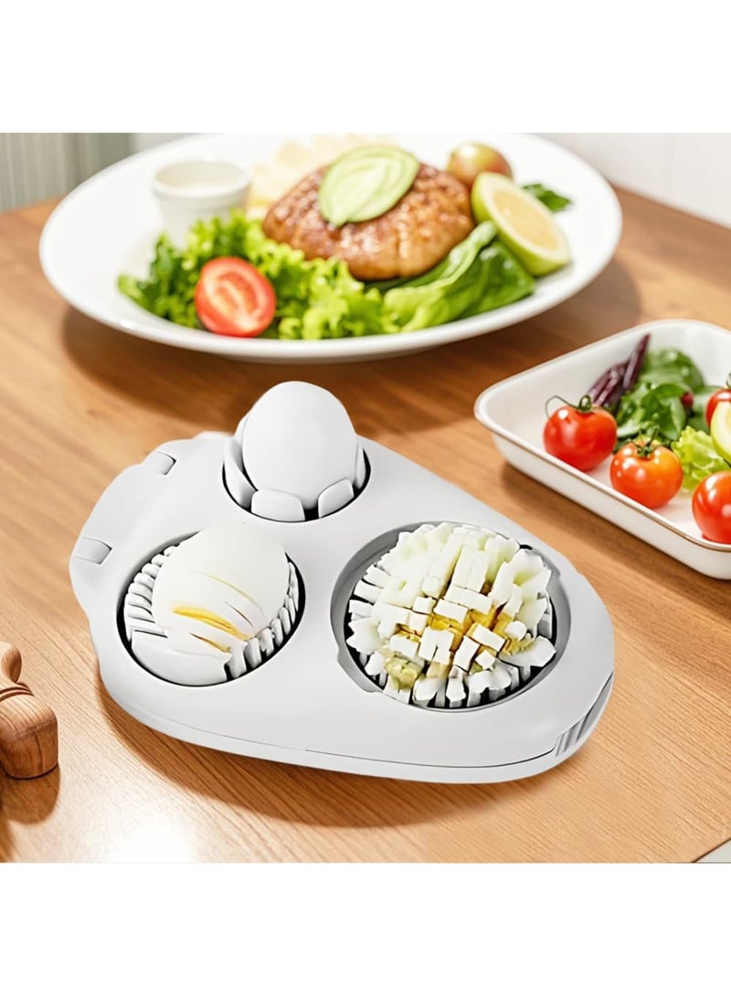 Barakah 3 in 1 Egg Slicer for Hard Boiled Eggs, Multi-Function Food Slicer with 3 Cutting Modes – Dice, Wedge, and Horizontal & Vertical Cuts, Kitchen Chopper for Eggs, Strawberries, Mushrooms, Tomatoes - Image 4