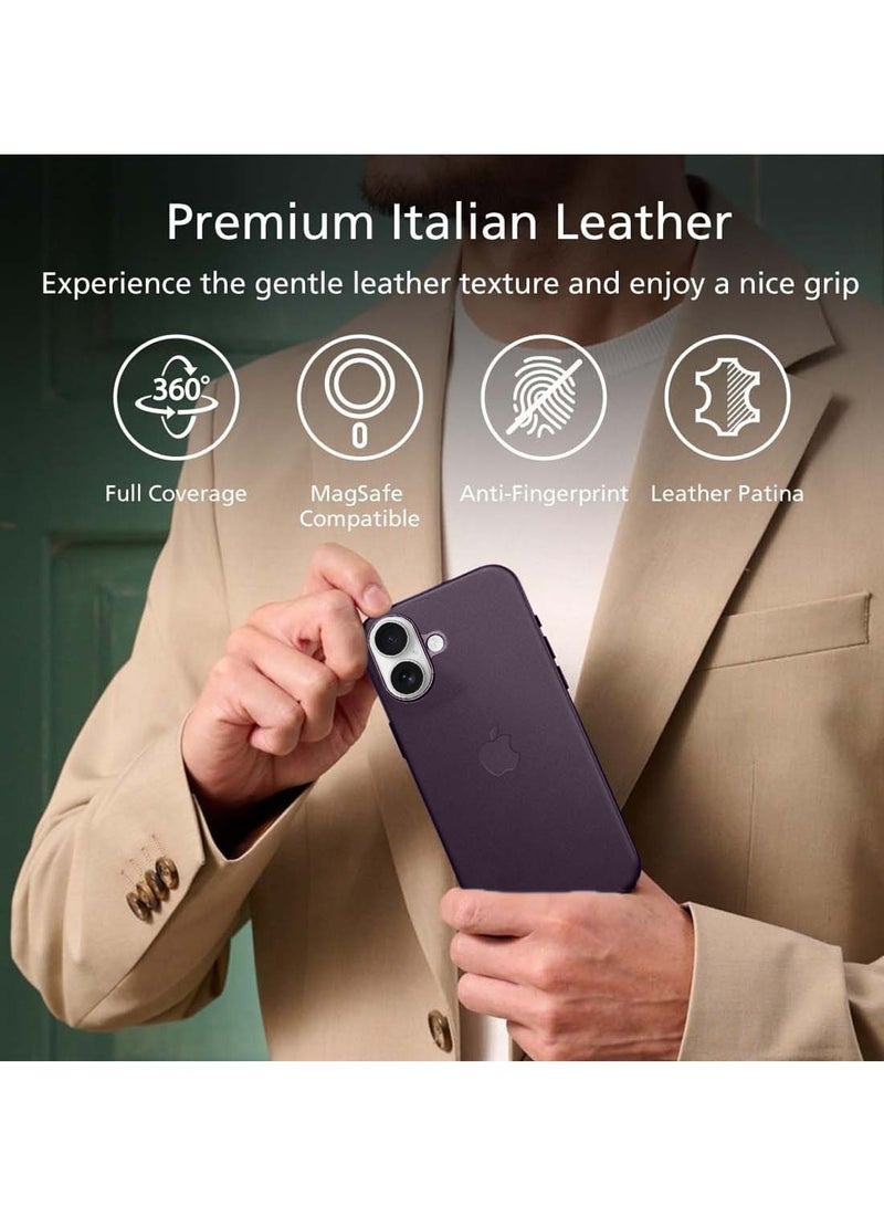 Techie Apple iPhone 16 Plus Leather Case with MagSafe - Maroon - Image 5