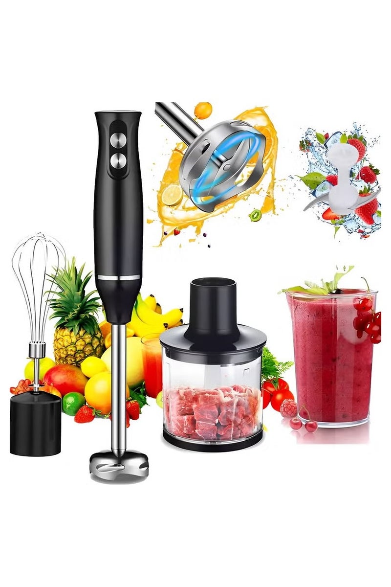 sokany 4-in-1 Hand  Blender  Multifunctional ， 2-Speed，Stainless Steel ，700ml Beaker & 500ml Chopper(Black) - Image 1