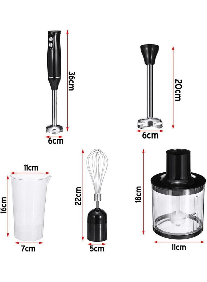 sokany 4-in-1 Hand  Blender  Multifunctional ， 2-Speed，Stainless Steel ，700ml Beaker & 500ml Chopper(Black) - Image 4