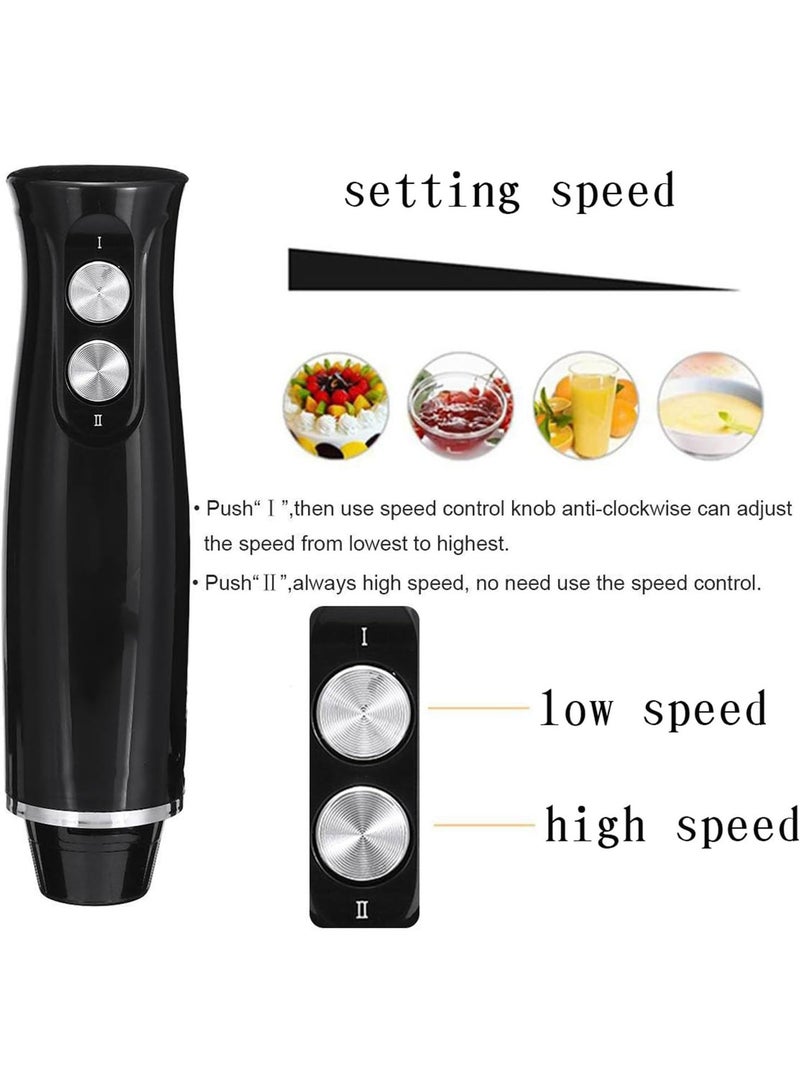 sokany 4-in-1 Hand  Blender  Multifunctional ， 2-Speed，Stainless Steel ，700ml Beaker & 500ml Chopper(Black) - Image 2