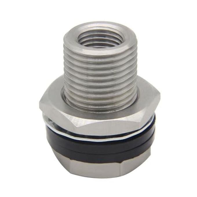 Fitvell Stainless Steel Bulkhead Fitting 1/4" NPT Female Bulked Coupler Thru-bulk Tank Fitting Connector 1-1/2" Length (pack of 2) - Image 2