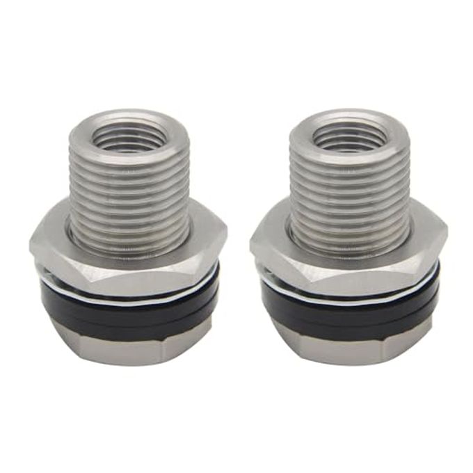 Fitvell Stainless Steel Bulkhead Fitting 1/4" NPT Female Bulked Coupler Thru-bulk Tank Fitting Connector 1-1/2" Length (pack of 2) - Image 1