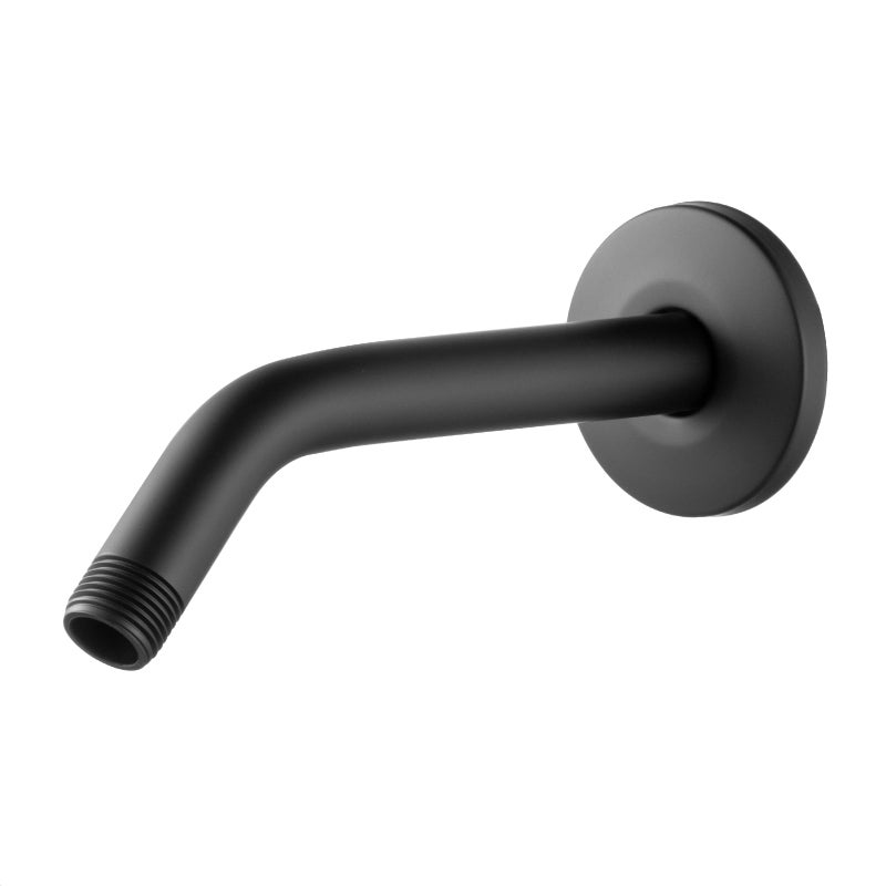 OFFO Shower Arm with Flange 6 in Wall Mount Replacement Angle Shower Head Arm WallMounted For Fixed Shower Head Handheld Showerhead Matte Black