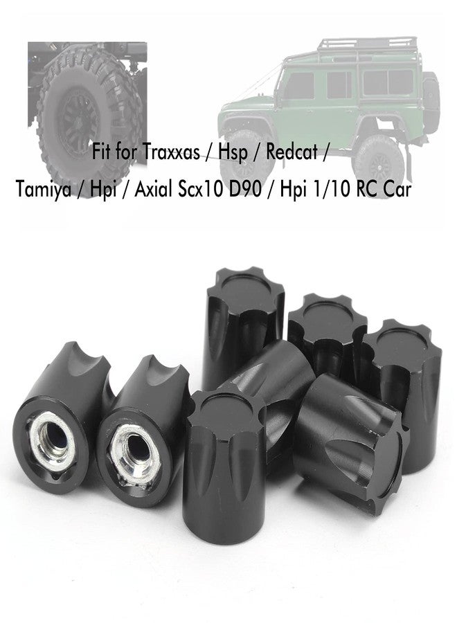 Dilwe RC Wheel Rim M4 Nut, 8Pcs 0.5x0.4inch Wheel Rim Center 1/10 Scale RC Accessories Compatible with Traxxas/Hsp/Redcat/Tamiya/Hpi/Axial Scx10 D90 / Hpi 1/10 RC Car(Black) - Image 4