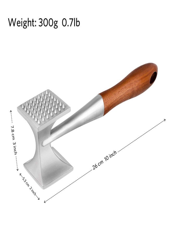 Asdirne Meat Tenderizer, Meat Hammer, Heavy Duty Steak Hammer with Wooden Handle and Food-Grade Zinc Alloy, 2 in 1 Meat Mallet, 26 CM - Image 5