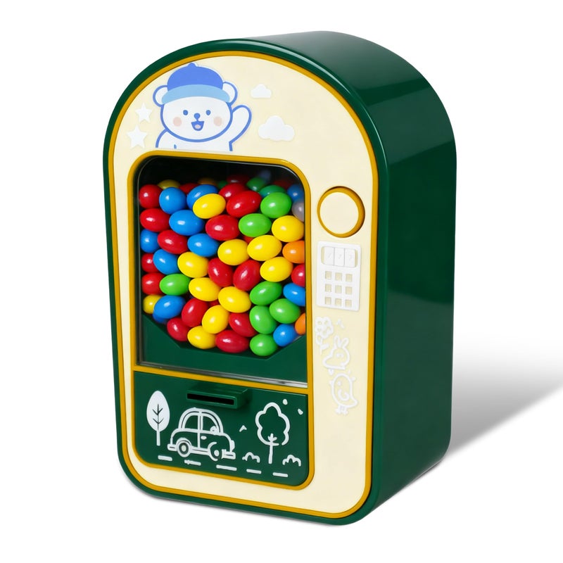 EstZMB Candy Dispenser, Mini Vending Machine for Desktop, Push-Button Type Manual Candy Machine Dispenser, for Suitable Mini Candies, Chocolate Beans, Suit Festival Gifts for Girls or Boy, Green - Image 1