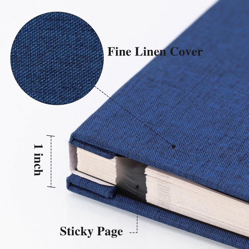 Vienrose Large Photo Album Self Adhesive for 4x6 8x10 Pictures Linen Scrapbook Album DIY 40 Blank Pages with A Metallic Pen - Image 3